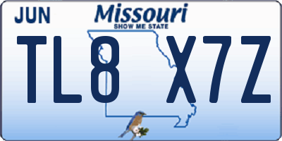 MO license plate TL8X7Z