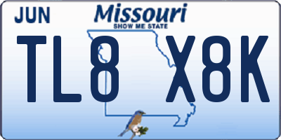 MO license plate TL8X8K