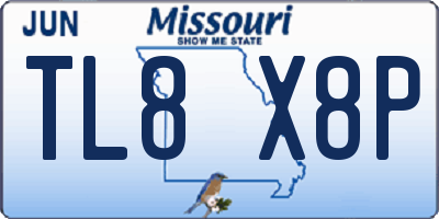 MO license plate TL8X8P