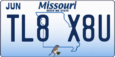 MO license plate TL8X8U