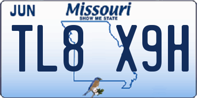MO license plate TL8X9H