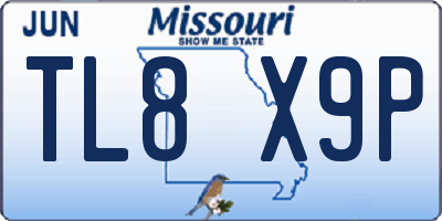 MO license plate TL8X9P