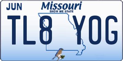 MO license plate TL8Y0G
