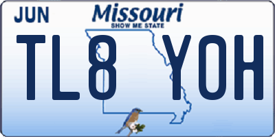 MO license plate TL8Y0H