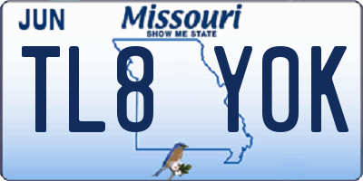 MO license plate TL8Y0K