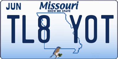 MO license plate TL8Y0T