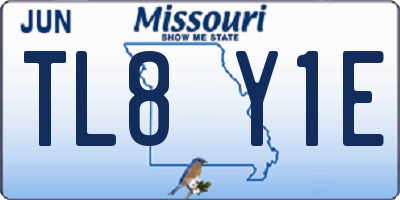 MO license plate TL8Y1E