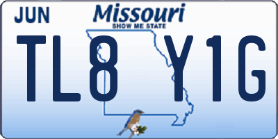 MO license plate TL8Y1G