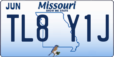 MO license plate TL8Y1J