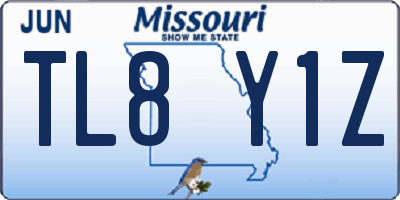 MO license plate TL8Y1Z