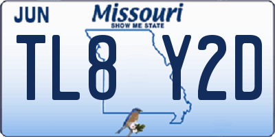 MO license plate TL8Y2D