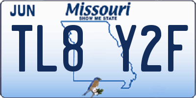 MO license plate TL8Y2F