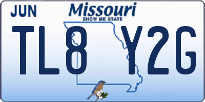 MO license plate TL8Y2G
