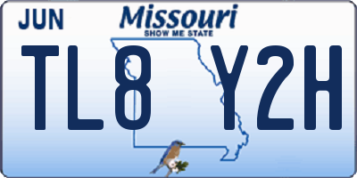 MO license plate TL8Y2H
