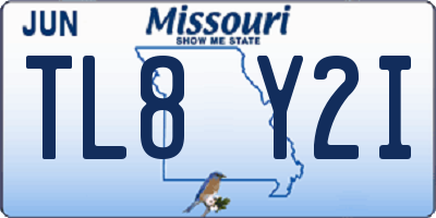 MO license plate TL8Y2I