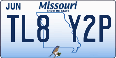MO license plate TL8Y2P