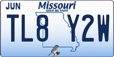 MO license plate TL8Y2W