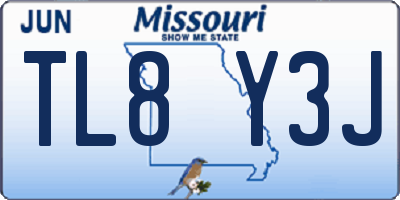 MO license plate TL8Y3J