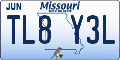 MO license plate TL8Y3L
