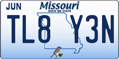 MO license plate TL8Y3N