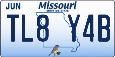MO license plate TL8Y4B