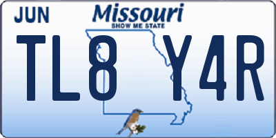 MO license plate TL8Y4R