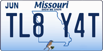 MO license plate TL8Y4T