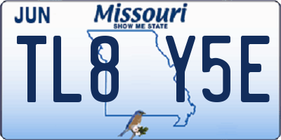 MO license plate TL8Y5E