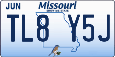 MO license plate TL8Y5J