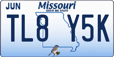MO license plate TL8Y5K