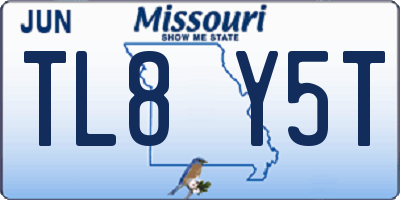 MO license plate TL8Y5T