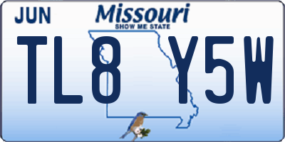 MO license plate TL8Y5W