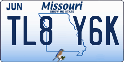 MO license plate TL8Y6K