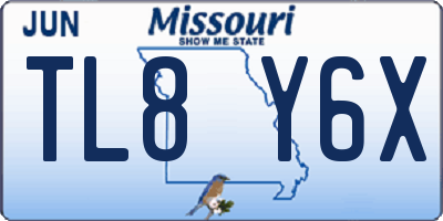 MO license plate TL8Y6X