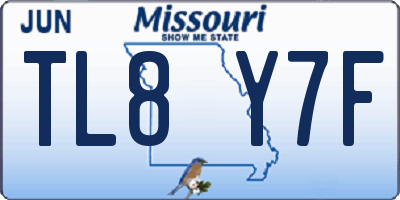 MO license plate TL8Y7F