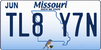 MO license plate TL8Y7N
