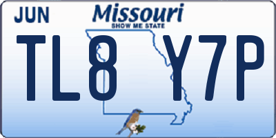 MO license plate TL8Y7P