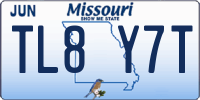 MO license plate TL8Y7T