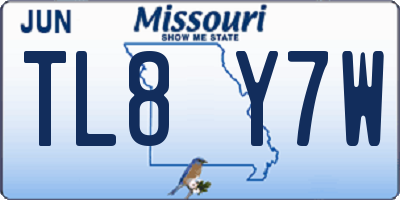 MO license plate TL8Y7W