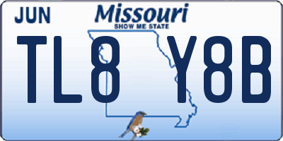 MO license plate TL8Y8B