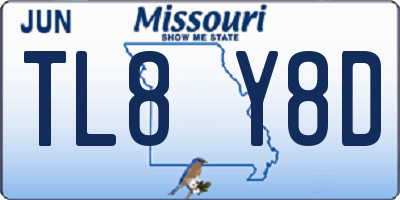 MO license plate TL8Y8D