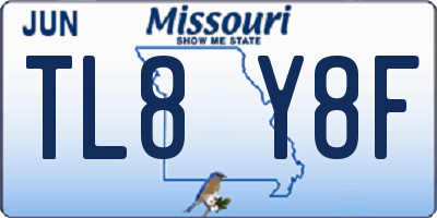 MO license plate TL8Y8F