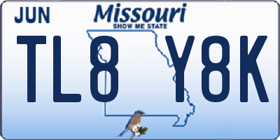 MO license plate TL8Y8K