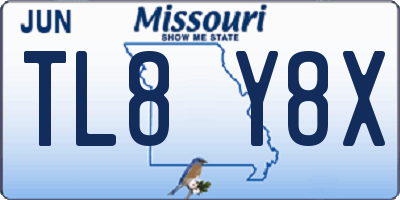 MO license plate TL8Y8X