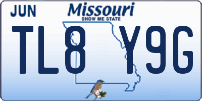 MO license plate TL8Y9G