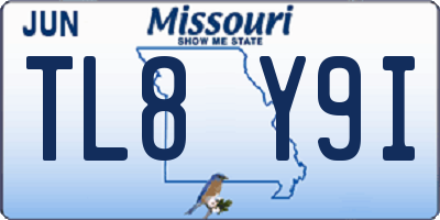MO license plate TL8Y9I