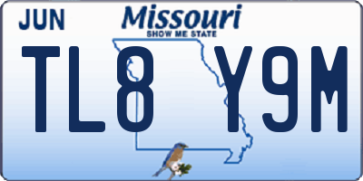 MO license plate TL8Y9M