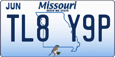 MO license plate TL8Y9P