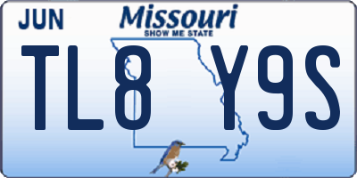 MO license plate TL8Y9S