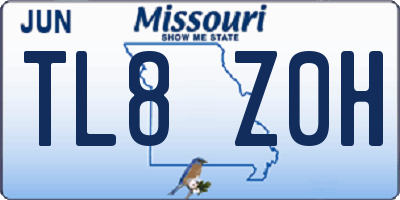 MO license plate TL8Z0H